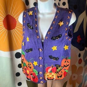 Halloween Pumpkin and Bat Vest